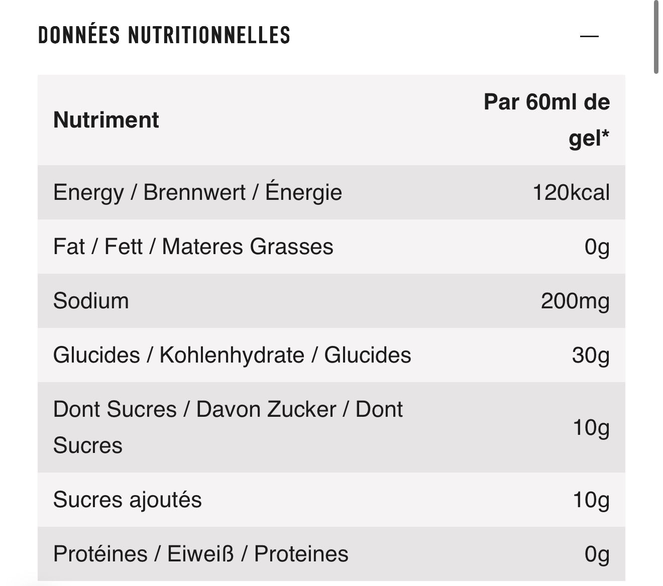 Gel énergétique C30 fruit punch Neversecond