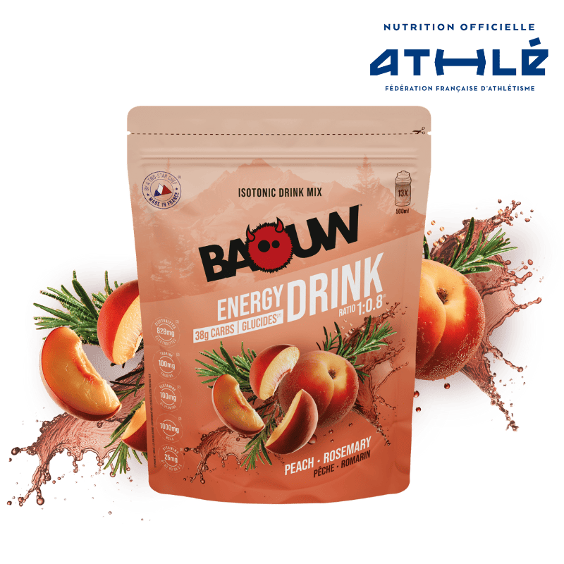 Baouw Energy drink - Pêche romarin 585g