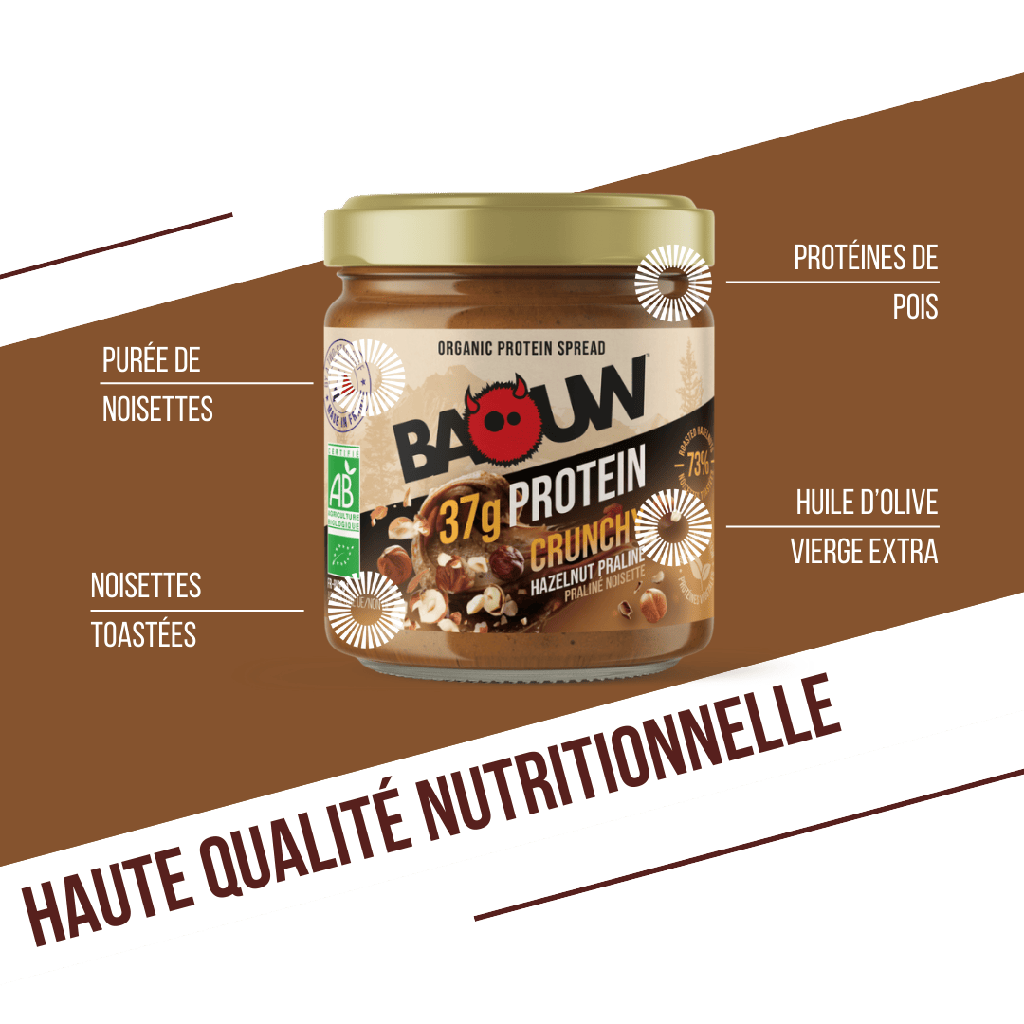 Baouw pâte à tartiner protéinée - crunchy praliné noisette