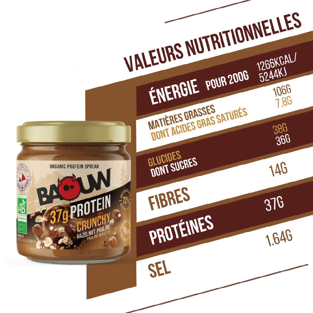 Baouw pâte à tartiner protéinée - crunchy praliné noisette