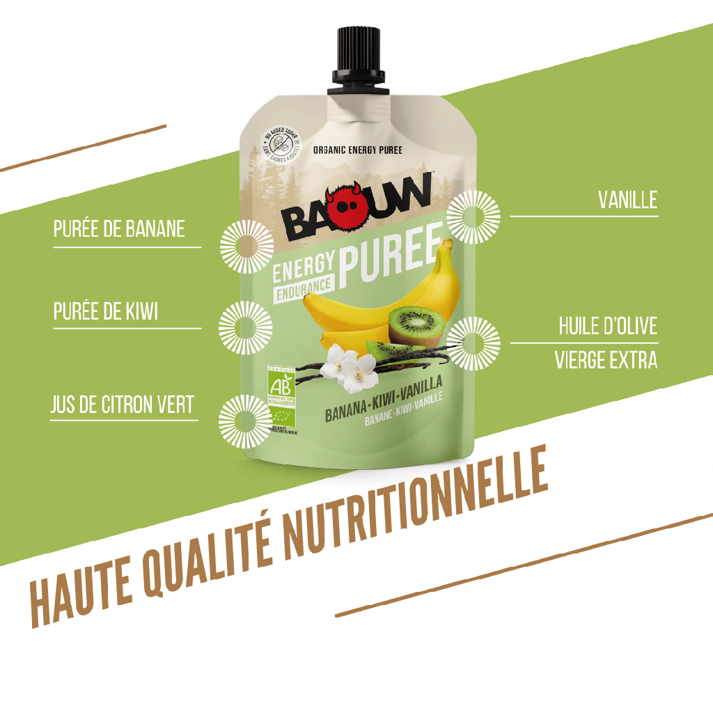 Purée énergétique Baouw - Banane vanille kiwi