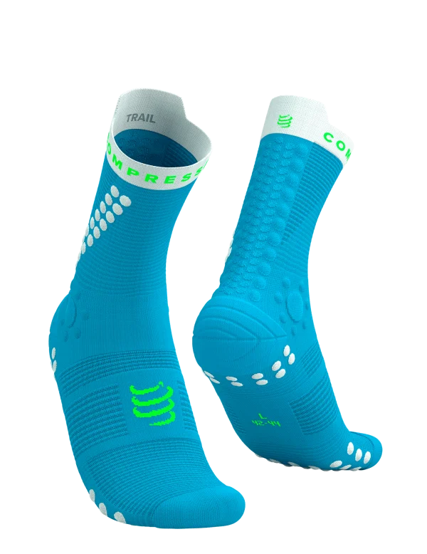 Pro Racing Socks V4.0 Trail - Norse Blue/Neon Green