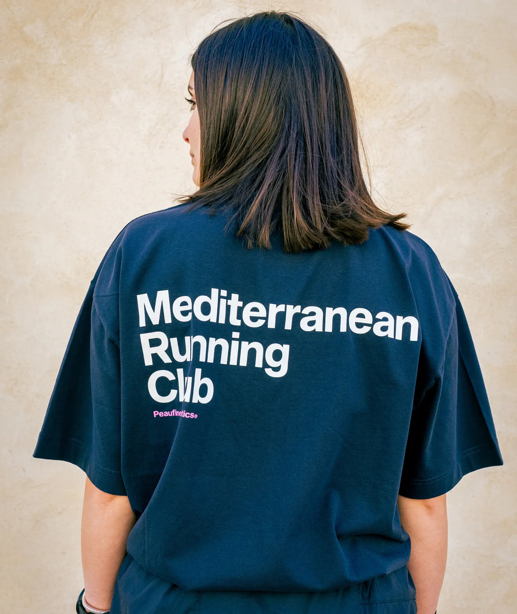 Oversize organic t-shirt, navy - Peaufine Athletics