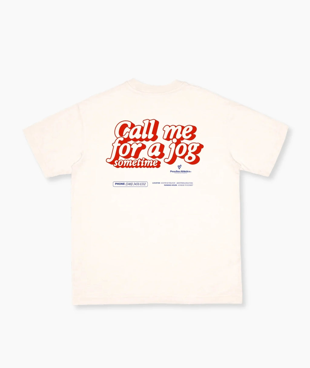 Wood t-shirt Peaufine - Call me for a jog sometime