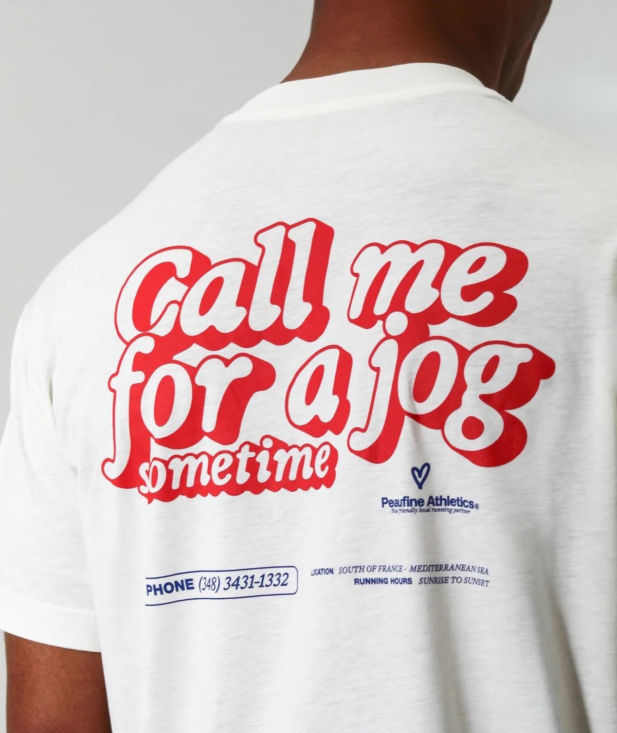 Wood t-shirt Peaufine - Call me for a jog sometime