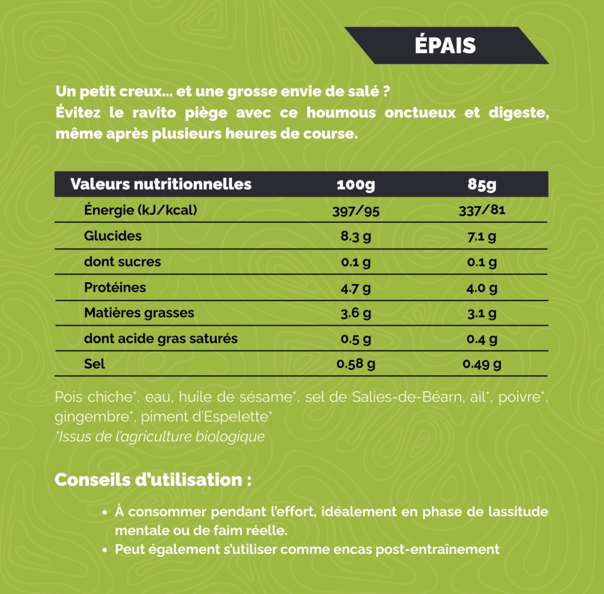 Purée salée 4 Ultra - pois chiches