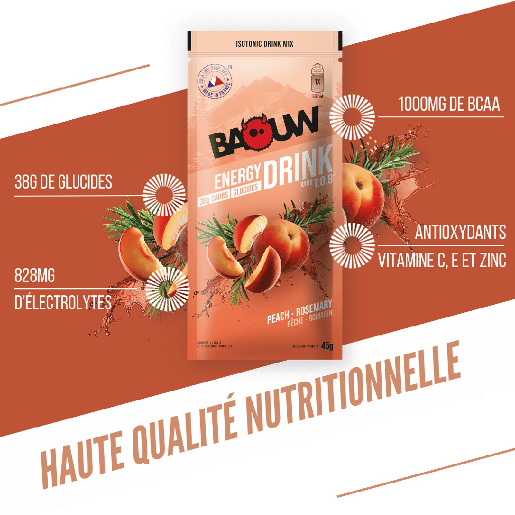 Boisson énergétique Baouw - Pêche romarin