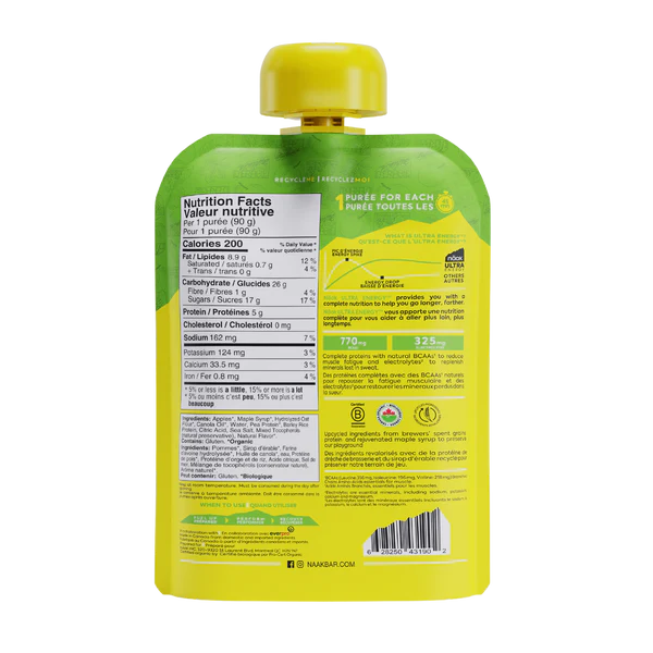 Näak Ultra Energy Purée saveur Pomme et sirop d'érable